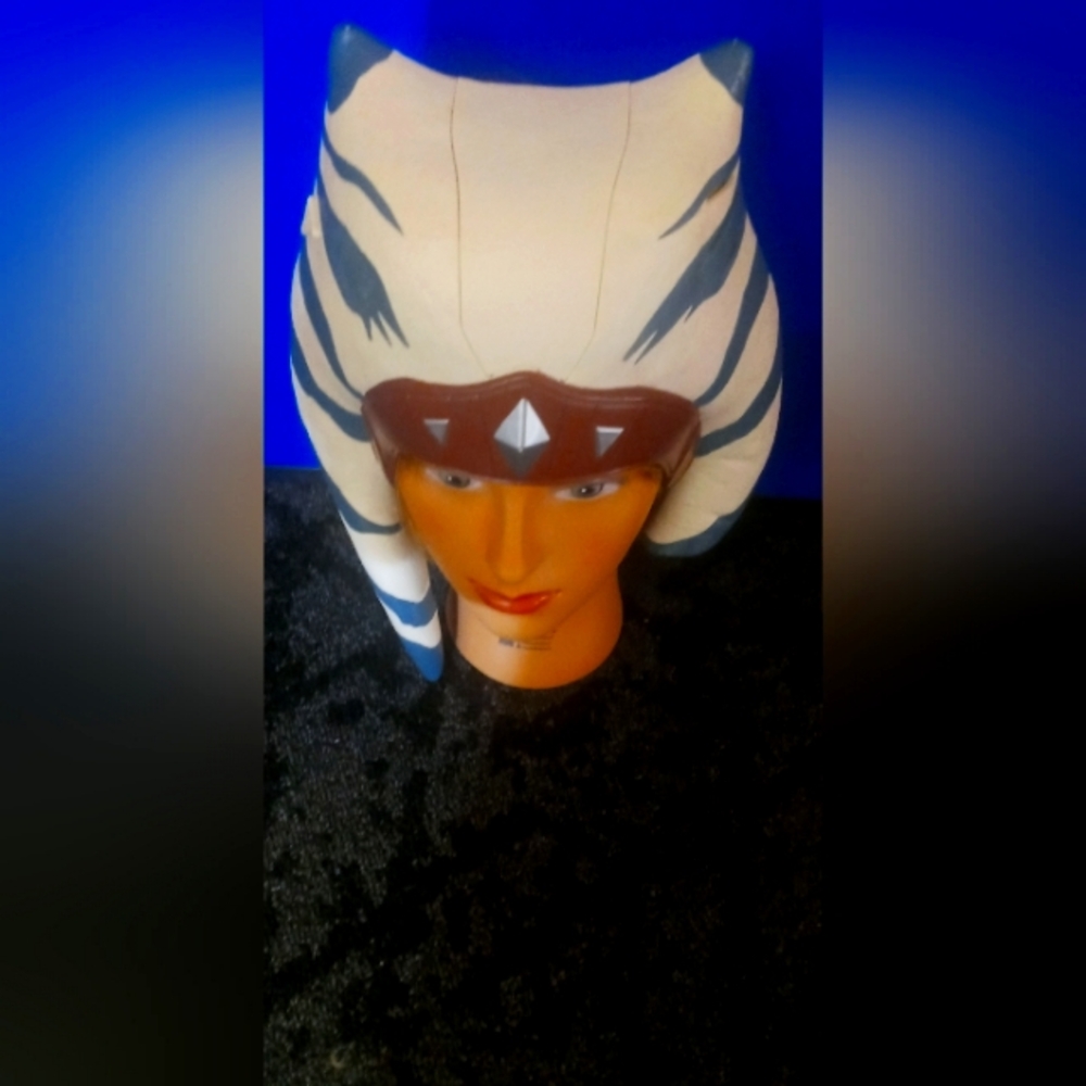 Ahsoka-Inspired Headpiece - White & Blue Costume Headdress